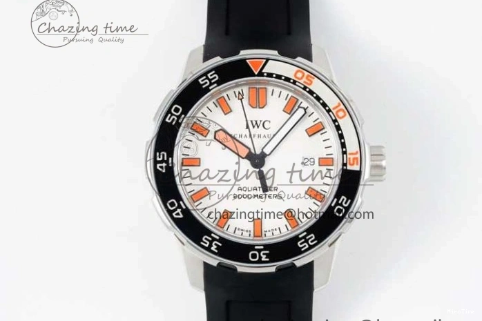 MIROTIME 0219 Aquatimer Automatic SS RSF 1:1 Best Edition White Orange Dial on Black Rubber Strap A Supportive 7069